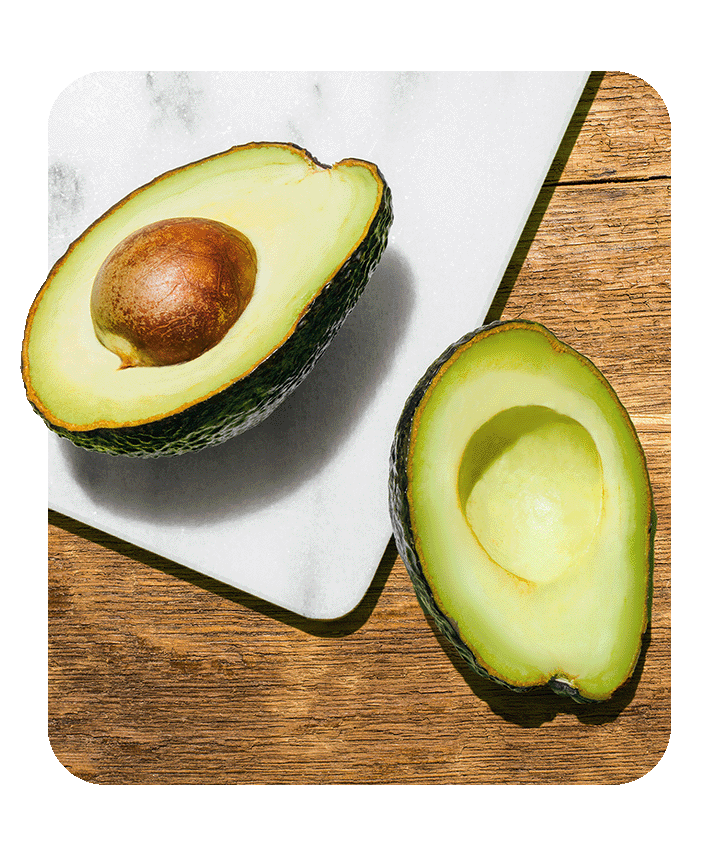 Avocados on cutting board